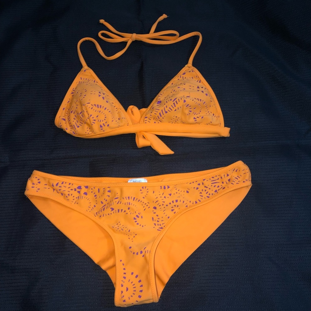 DIESEL Swimsuit 2 Piece Orange Cheeky Bikini XS